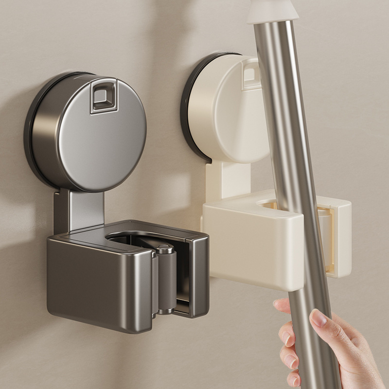 Powerful suction cup mop clip toilet wall wall hanging artifact mop broom rack buckle holder punch-free