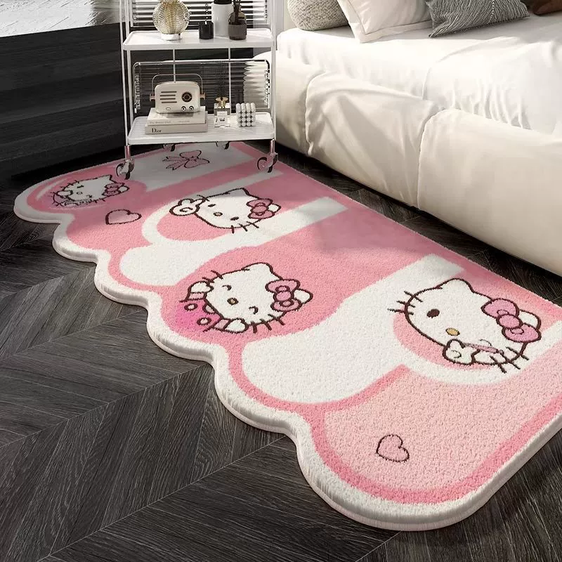 Коврик Hello Kitty, искусственный мех, мягкий прикроватный ковёр, размеры 40×60–80×200 см