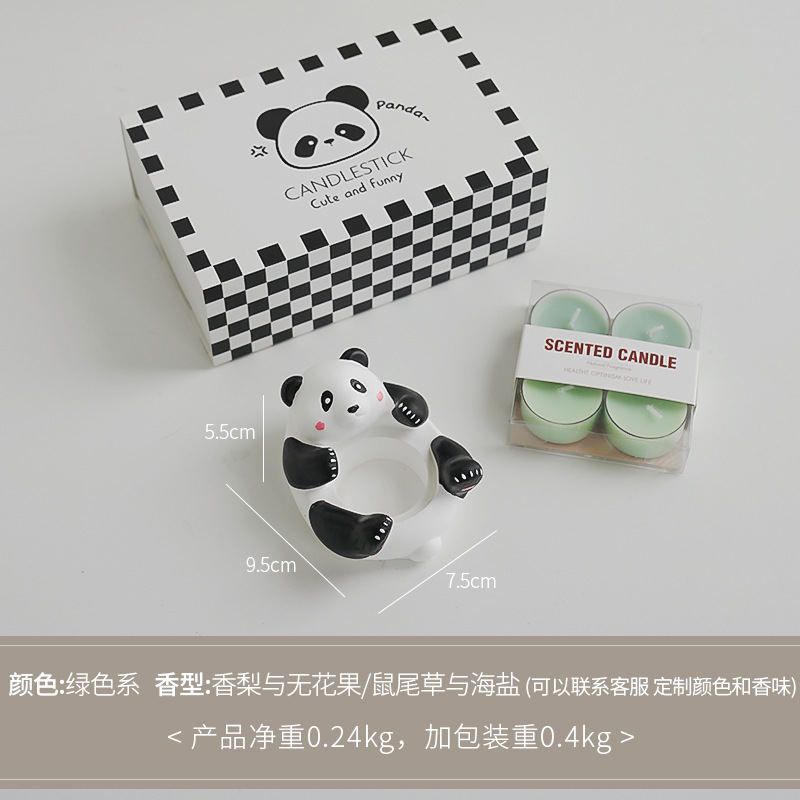 Panda candelabro aromaterapia en forma de vela cera hecha a mano lindo decoración de fragancias traje ambiente regalo de mano