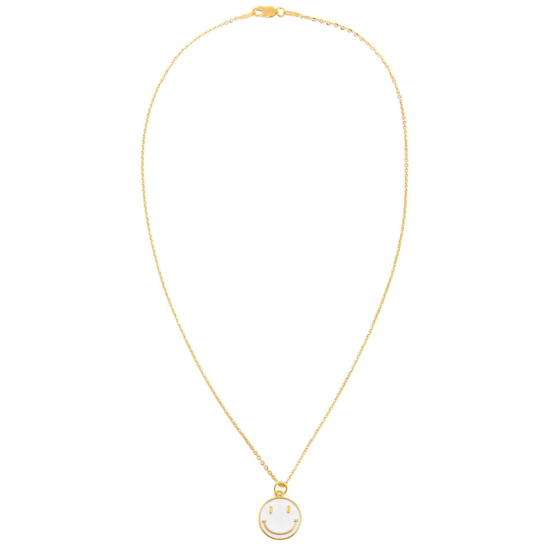 Summer New Smiley Face Copper Necklace 18K Color Preserving Jewelry Dripping Oil Smiling Face Clavic