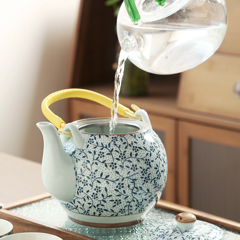 Liliang tetera conjunto de té de gran estilo japonés bandeja de té de cerámica taza de té Mesa hogar gran capacidad 1200 ml