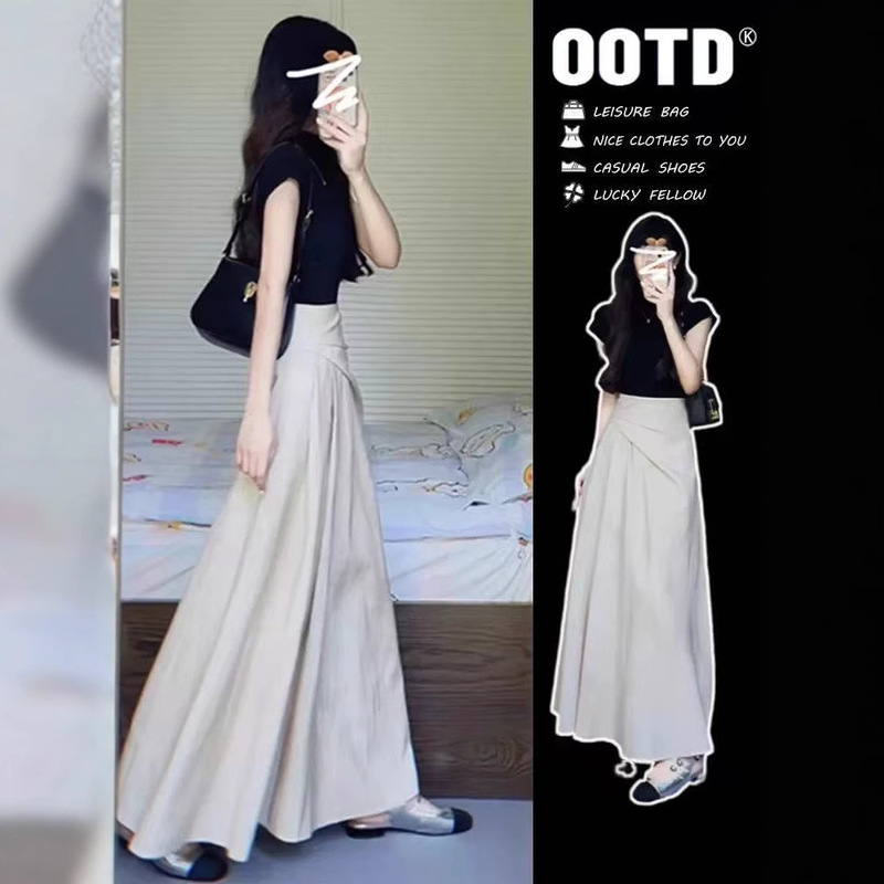 Pear-Shaped Figure Asymmetrical Skirt for Women Summer New Fat Girl mm High Waist Slimming Look Mid-Length A-Line Skirt Pear-Shaped Figure Asymmetrical Skirt for Women Summer New Fat Girl mm High Waist Slimming Look Mid-Length A-Line Skirt