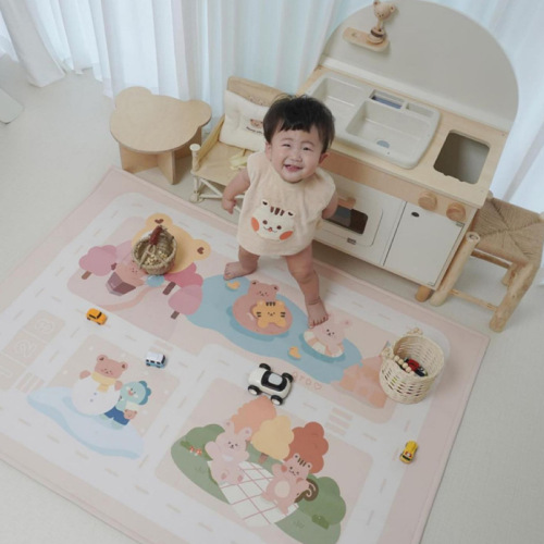 INS Nordic style animal children's decorative floor mat creative home cartoon bear square carpet living room climbing mat