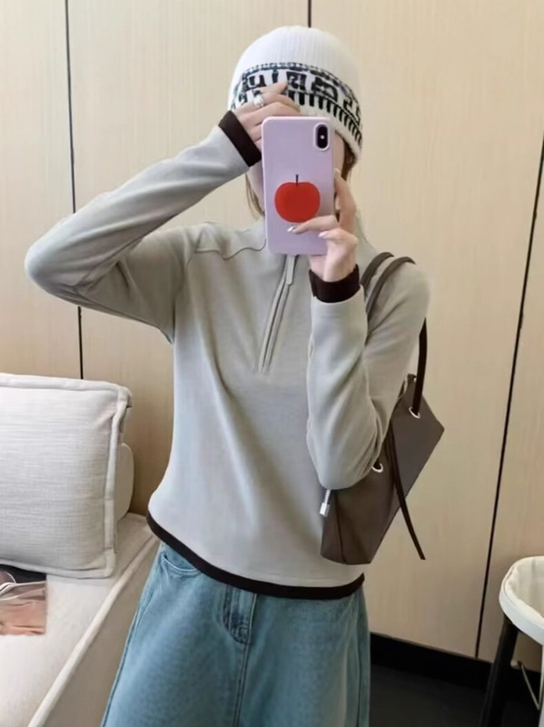 厂家直销内搭神器发热纤维德绒半拉链保暖秋冬季瑜伽服加厚打底衫|undefined