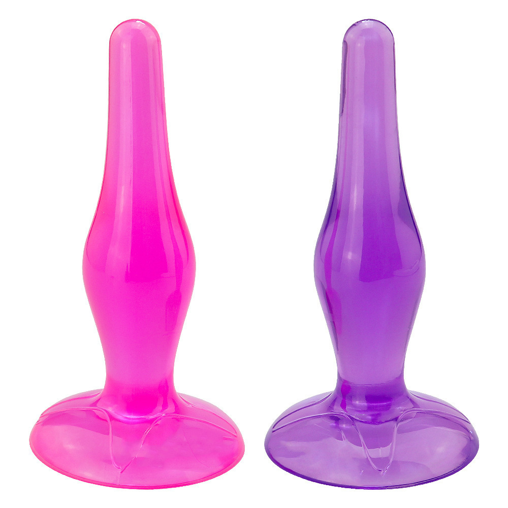 Anal Plug Beads Set with Vibrating Expander, TPE, Purple and Rose Red — detail image 2
