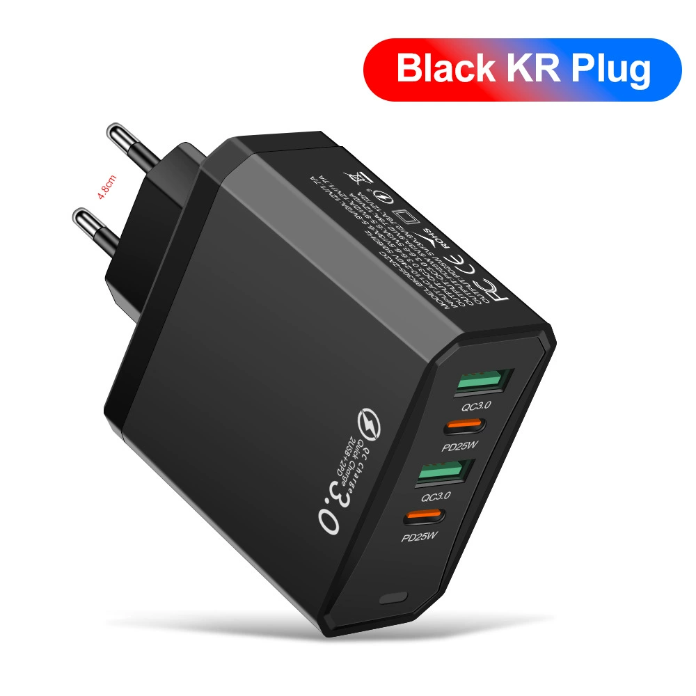 Стандартный 100W 2USB+2PD зарядное устройство для мобильного телефона, планшета европейский, американский и британский сверхбыстрая зарядка многопортовый адаптер
