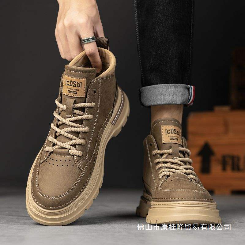 Boots Men's 2025 New Autum Men's Shoes British Style Retro High-Top Work Shoes Men's Versatile Casual Boots