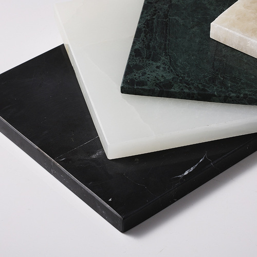 Nordic-style marble tray square polygon white cake fruit Western dinner food handle tray wholesale