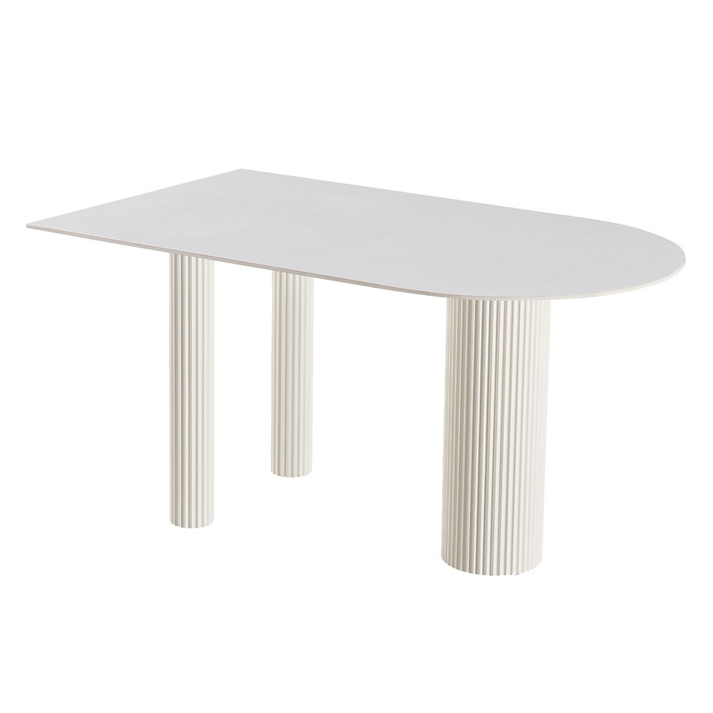 Mesa de comedor de tabla de roca, pequeña casa de tipo isla, pequeña casa de tipo integrada, moderna y simple, mesa de comedor de pared de viento de crema doméstica