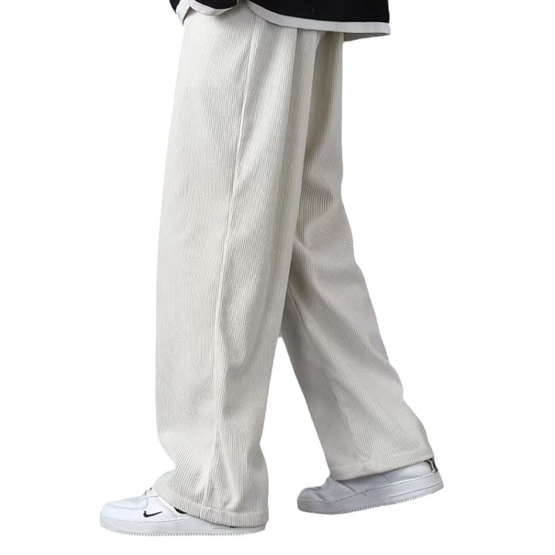 Pantalones para hombres más vello grueso y suelto mecha recta, piernas de vello, pantalones casuales para jóvenes, pantalones de hombre, pantalones deportivos largos