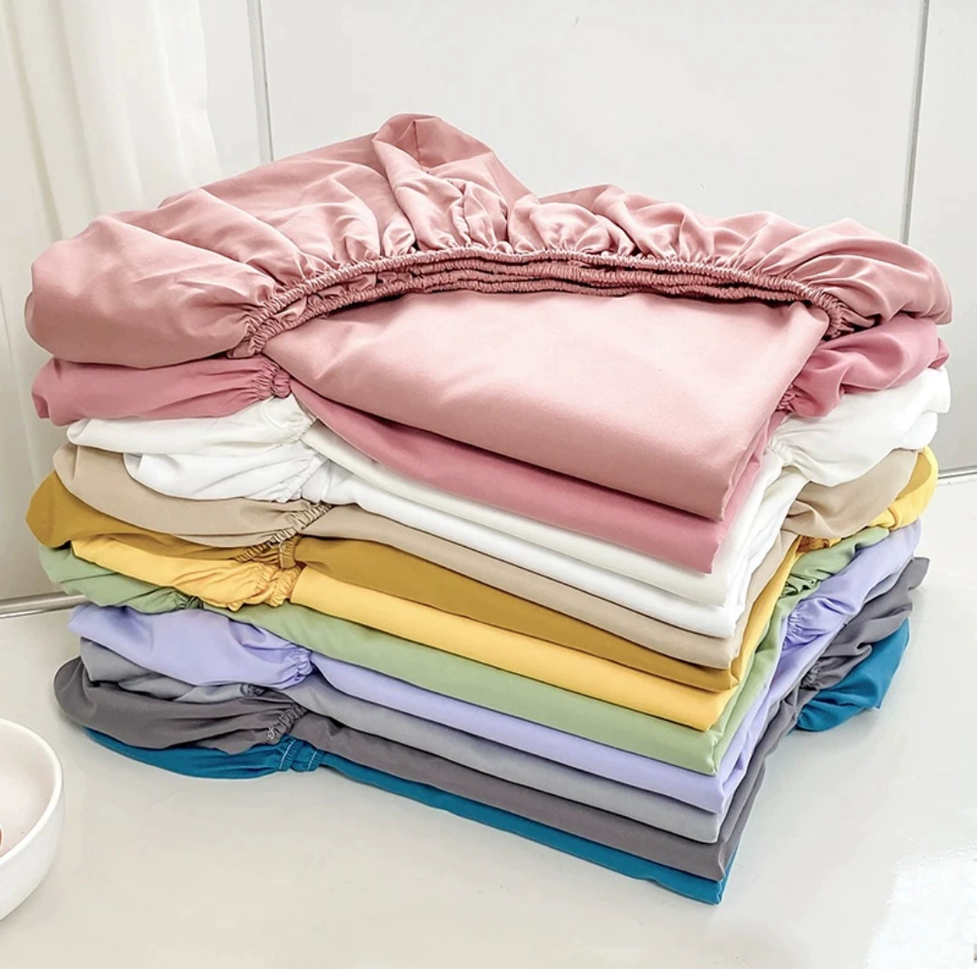Сплошной цвет постельного белья три комплекта водяной хлопок все включено матрас защитный чехол пылезащитный чехол для студенческого общежития новый простой простыни
