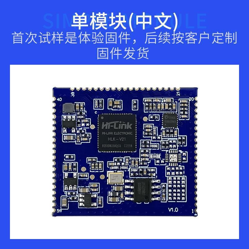 AIインテリジェントオフライン音声認識モジュールV21デュアルマイクノイズリダクション低消費電力音声制御スイッチ制御チップドアベル|undefined