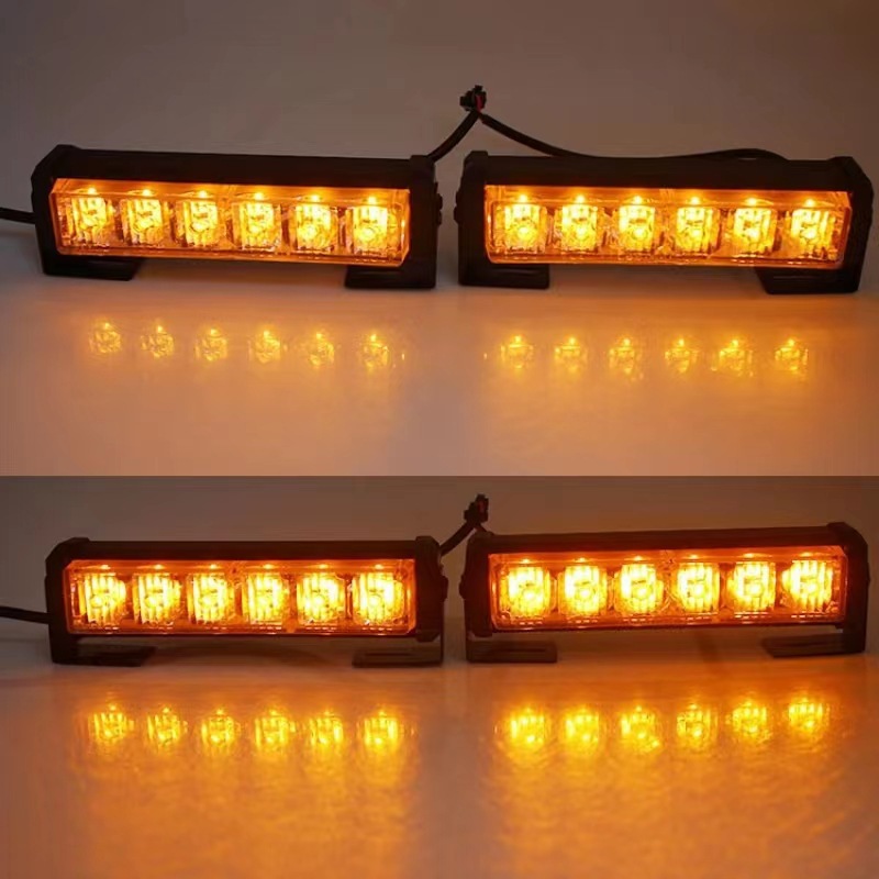 Car Truck Modified 4LED Dual 8LED Grille Strobe Warning Light