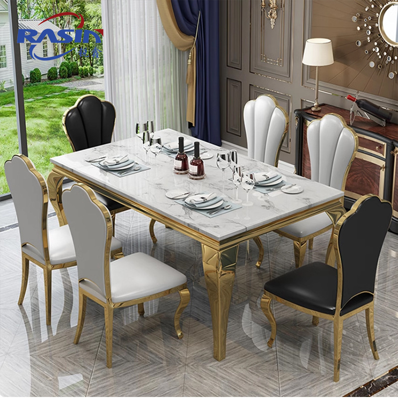 High-grade Marble Dining Table Modern Simple Rock Plate Dining Table and Chair Light Luxury Small Apartment Home Italian Table