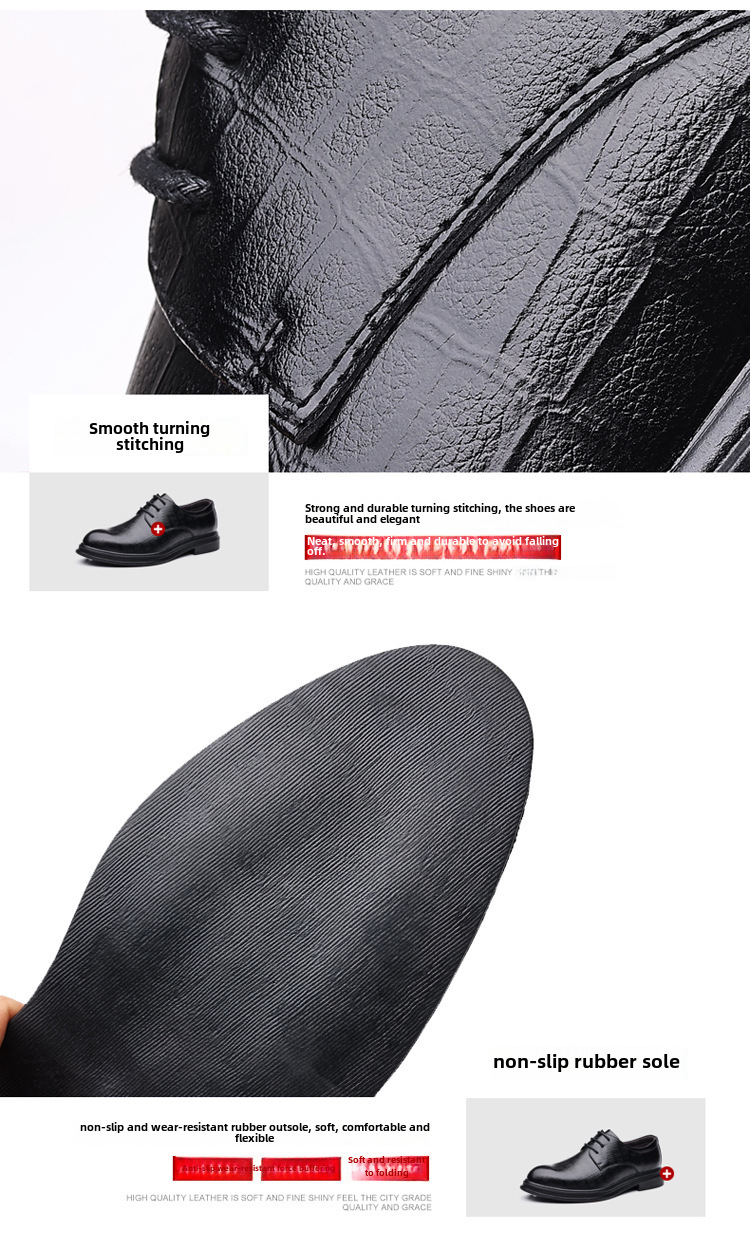 Leather Shoes Men's Business Dress Casual Trendy Shoes Spring British Groom Korean Cross-border Soft-soled Wedding Shoes Breathable_vogvips.com