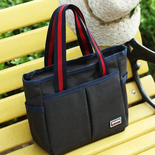 New canvas women's bag handbag casual bag mommy lunch bag solid color retro handbag Baigou manufacturer wholesale
