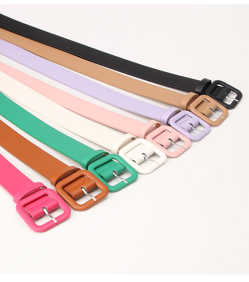 Women's Belt Simple Candy Colour Versatile Belt For Coats Jeans_voghion.com