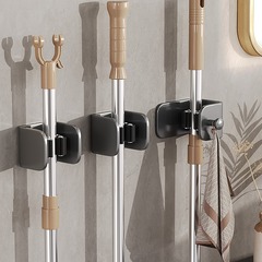 Bathroom mop clip, no punching, traceless mop hook, multifunctional broom hanger, bathroom wall-mounted mop rack