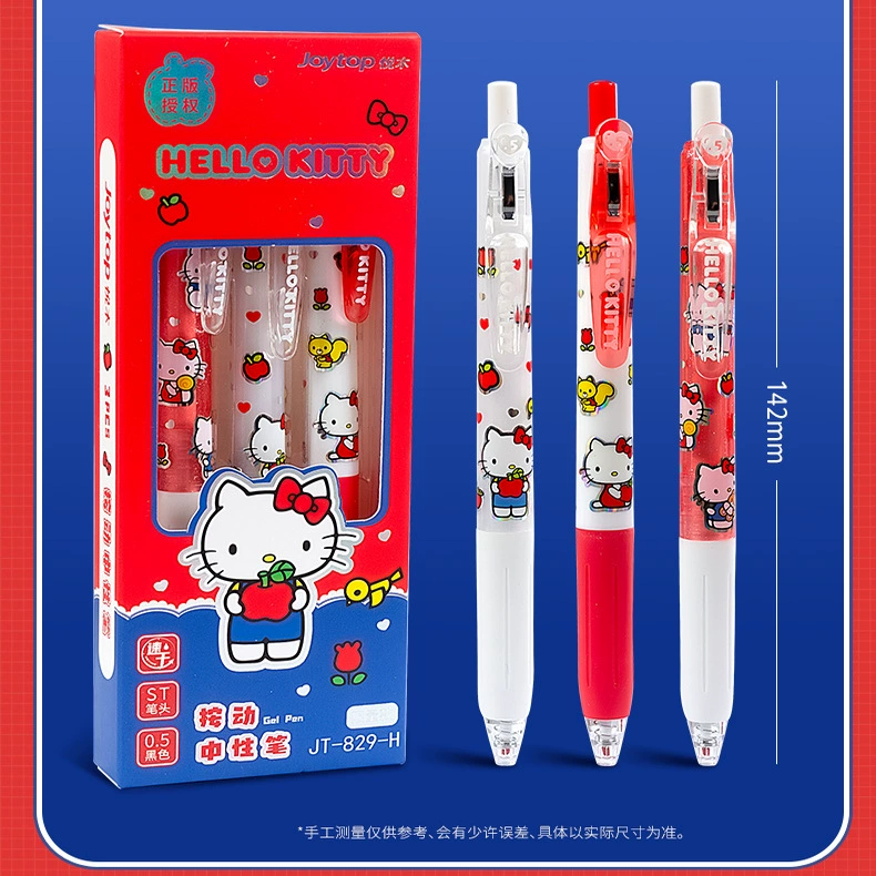 Hello Kitty, подлинная мультяшная ролерная ручка для учеников, плавная школьная канцелярия, 0.5 мм