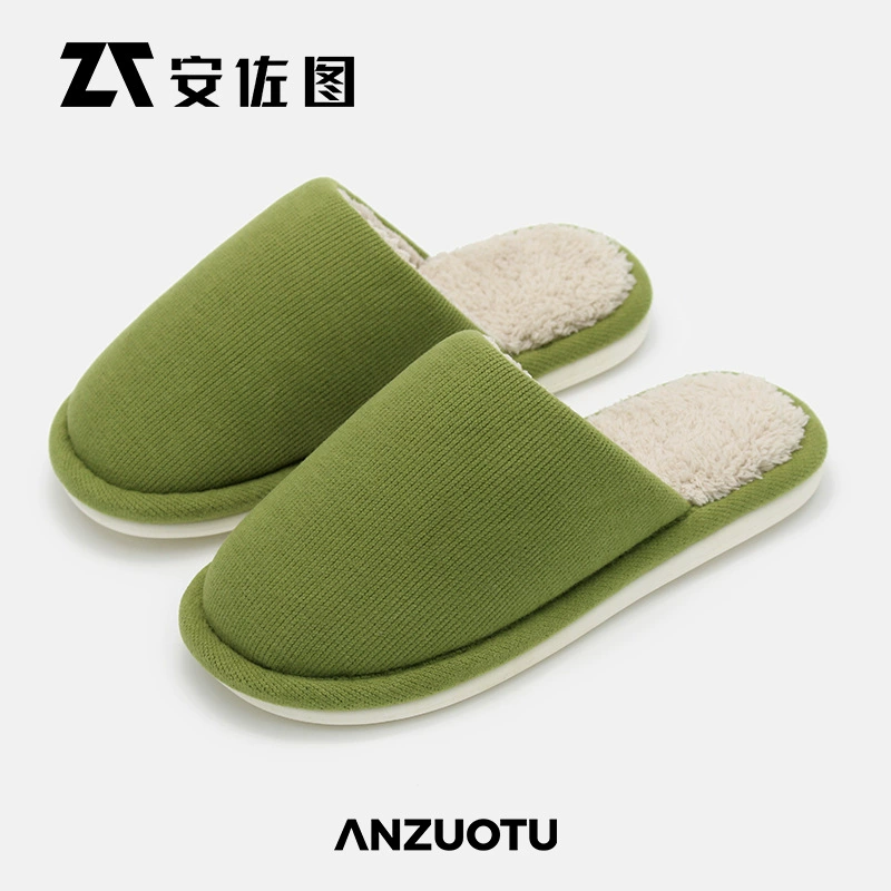 Новые хлопковые тапочки 2023 года для женщин, зимние теплые утолщенные домашние тапочки для пар, нескользящие, в стиле для мужчин и женщин