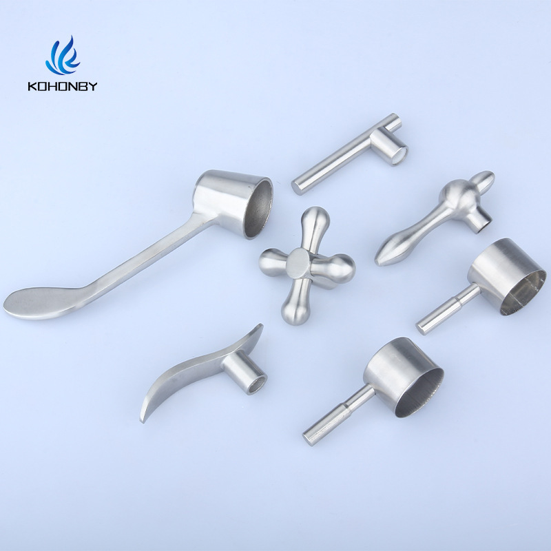 304 stainless steel kitchen basin faucet handle switch accessories single cold quick-open mixing valve core boiling handle