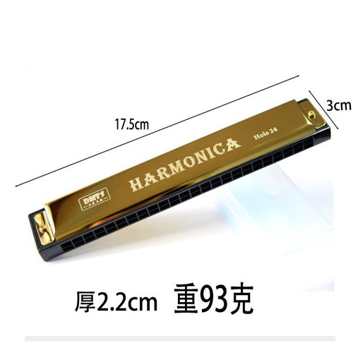 New music chromatic harmonica 24 holes street stall kindergarten playing small mouth organ cartoon toy factory wholesale