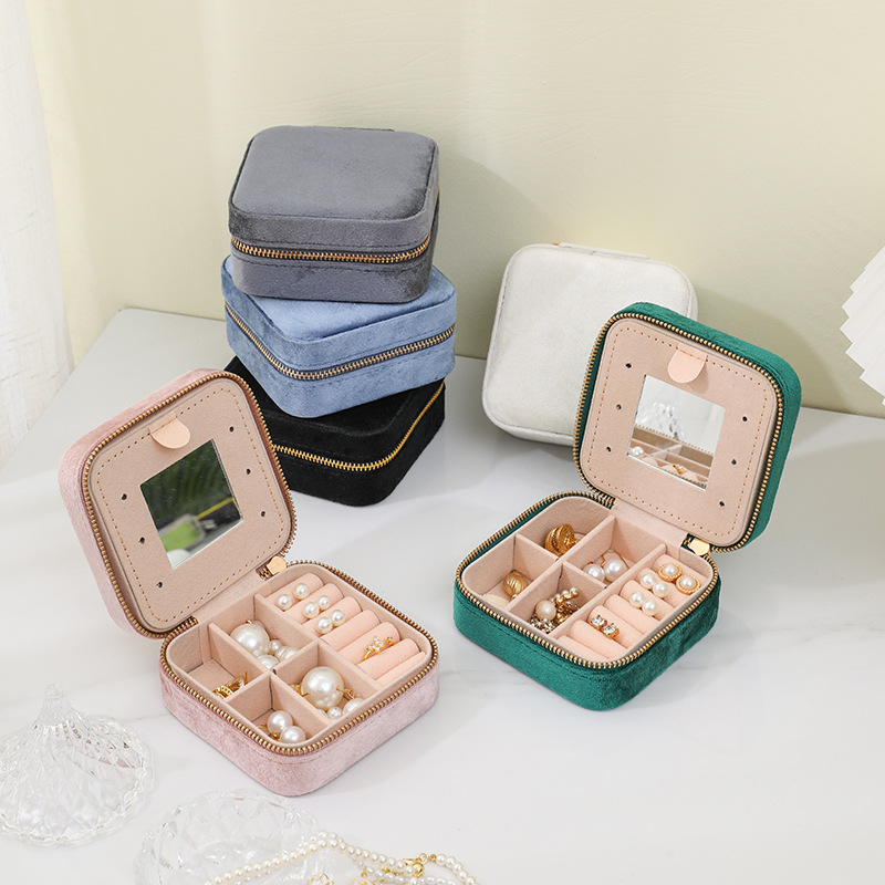 Han Feng Internet Popular Portable Jewelry Box Storage High-grade Fine Jewelry Necklace Ring Earrings Earrings Jewelry Storage Box