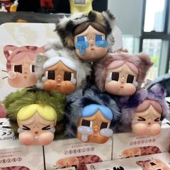 豹豹猫猫哭娃泡泡玛特毛绒挂件盲盒潮玩手办公仔礼品物摆件跨境
