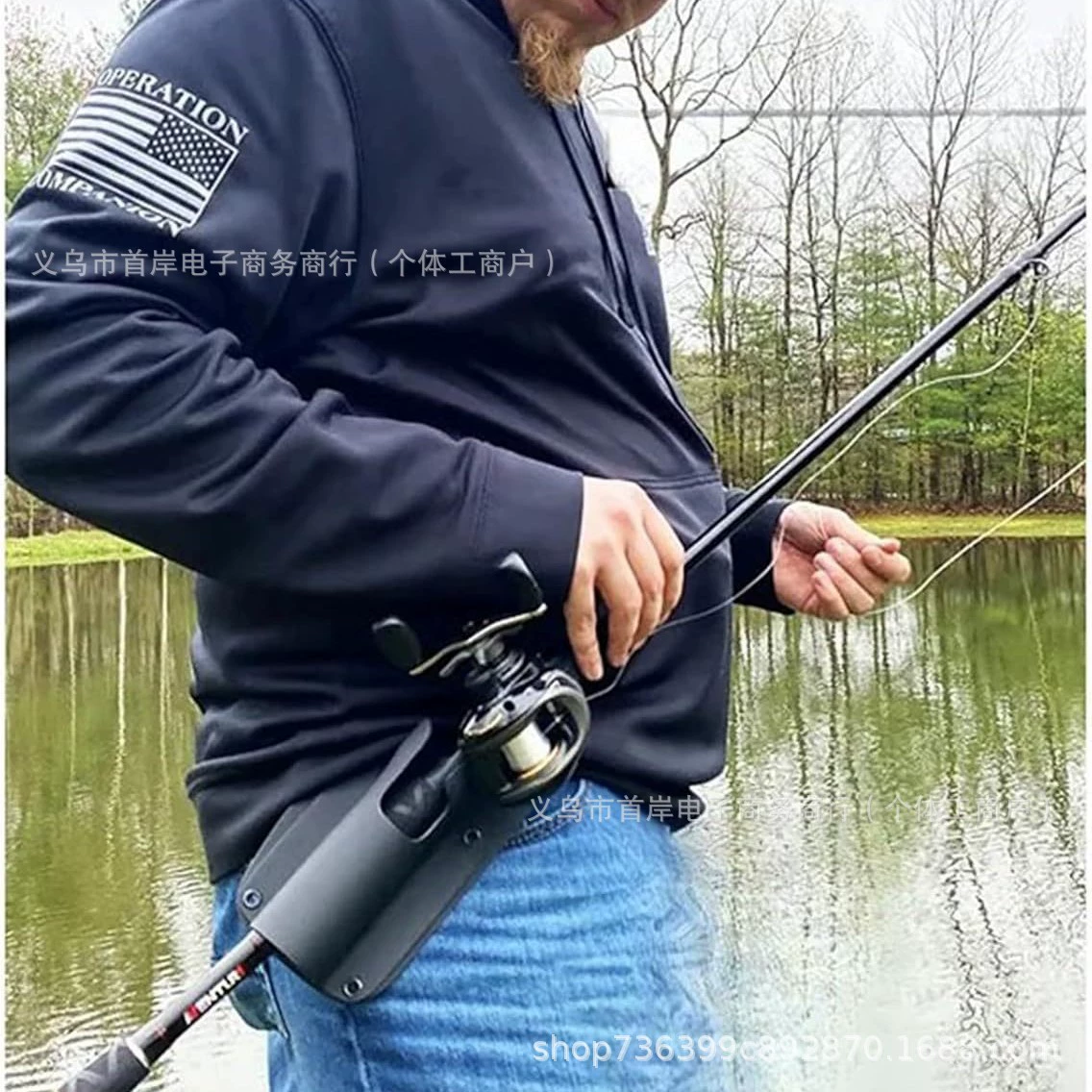 [跨境亚马逊新Slide-in Fishing Rod Hip Holsters 滑入式鱼竿腰套]