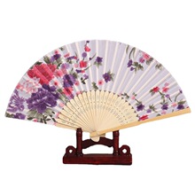 中国风折扇竹杆色丁布扇碎花古典扇子礼品扇樱花女扇日式和风扇子