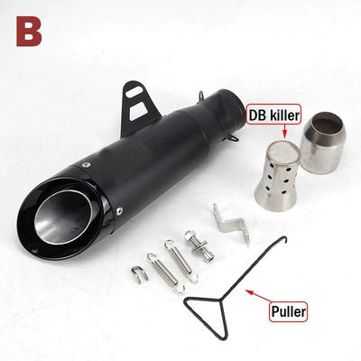 Motorcycle Sc Double-Layer Exhaust Pipe Tmax500 Modified Exhaust Pipe Gsx250R3R6 Titanium Exhaust Pipe Universal (Exhaust pipe) - a-second-layer-sc-all-black-51mm