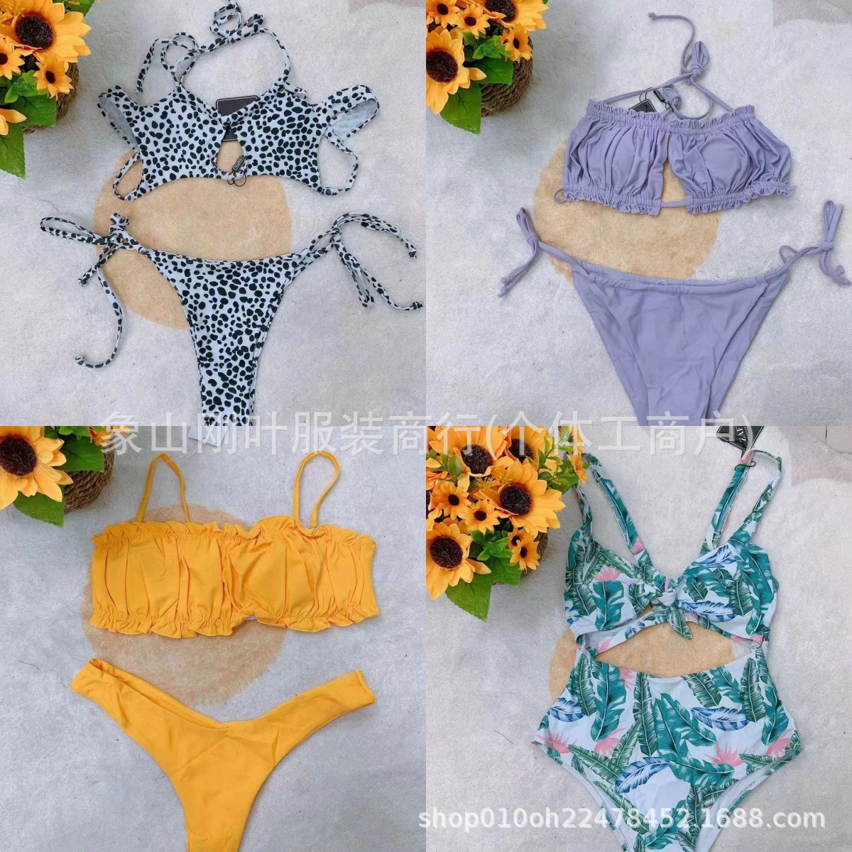 Marca europea y americana transfronteriza trajes de baño sexy tipo split bikini trajes de baño misceláneos trajes de baño de tres puntos