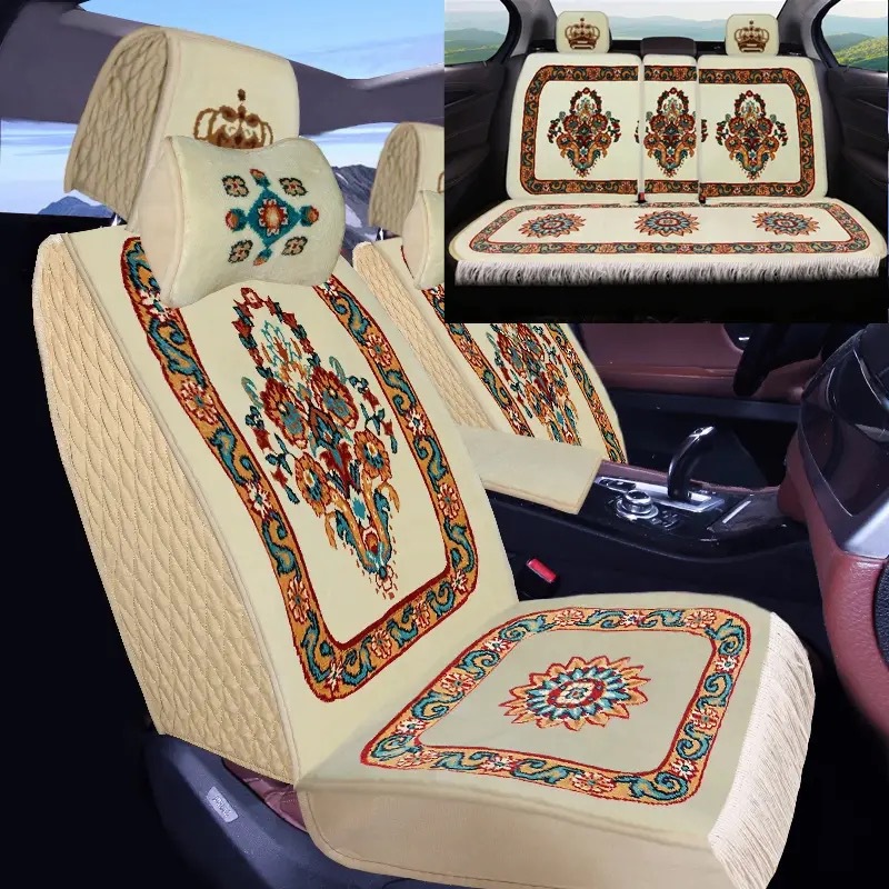 Car Cushion Blended Imitation Wool Handmade Carpet Short Plush Fully Surrounded Four Seasons Universal Pure Wool Five-seater Car Cover