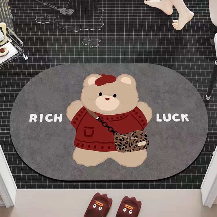 Cariñosa alfombra de barro de diatomeas para gatitos, estera de baño de forma especial, estera de baño antideslizante, estera de pie antisucia