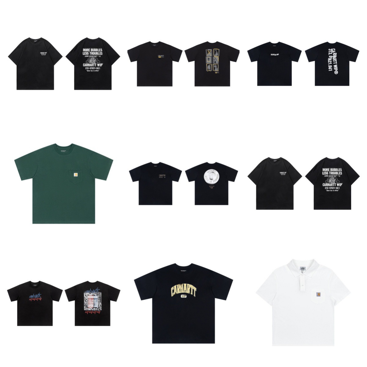2026 New Short-Sleeve T-Shirt with Letter Print, Carhartt Style, Round Neck, Loose Fit, Casual, Versatile, Trendy, Unisex, Cross-Border, Ins