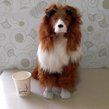 仿真狗桌面家居饰品工艺品摆件动物模型名犬毛苏格兰牧羊犬