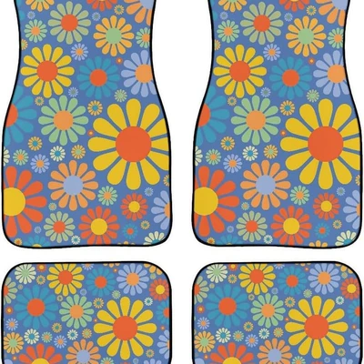 Amazon Cross-Border American-Style Floral | Avtomobil döşəmə paspasları - car-floor-mats-43-3344cm-two-piece-set
