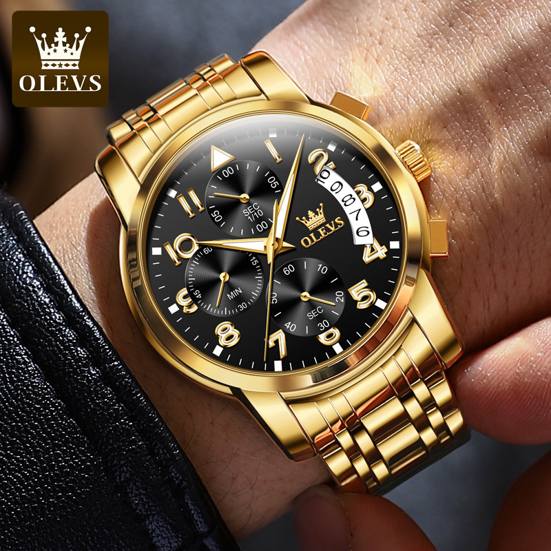 Oli Time Brand Watch Factory Multifunctional Sports Chronograph Cross-border Foreign Trade Watch Waterproof Men's Watch Men's Watch