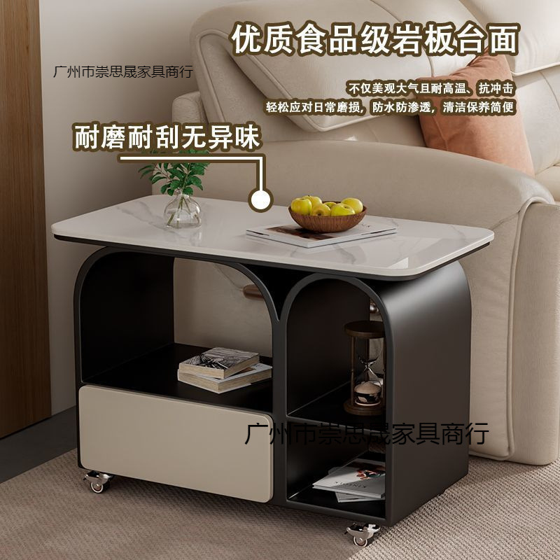 意式轻奢沙发边几铁艺床头柜客厅沙发边柜小茶几家用置物架角几|undefined