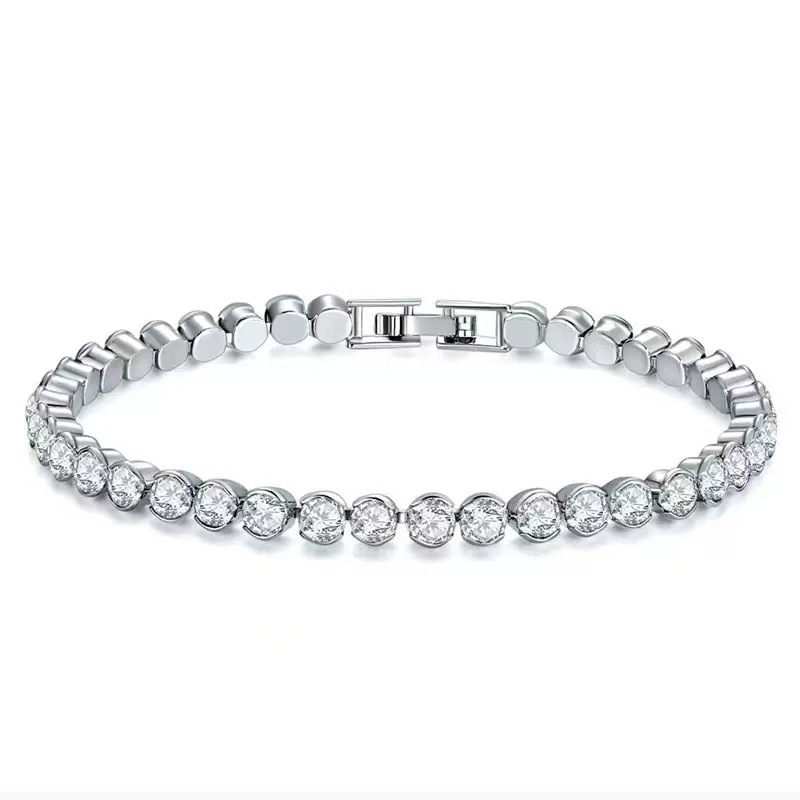 European and American New Fashion Roman Crystal Bracelet, Feminine Diamond-Encrusted Full-Diamond Bracelet, Ethnic Style Jewelry, Jewelry