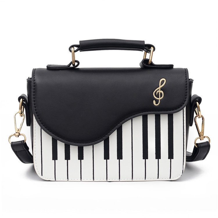 Borsa a spalla donna con ricamo note musicali e piano_voghion.com