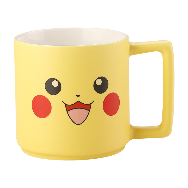 Taza de marca Pokémon, taza de agua creativa de dibujos animados Pikachu, taza de agua creativa de cerámica encantadora para niños