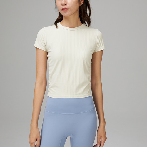 Lulu Yoga Fitness All *T Takes Women's Threaded Short-Sleeve Slim-Fit T-Shirt – Moisture-Wicking Top for Sports & Running