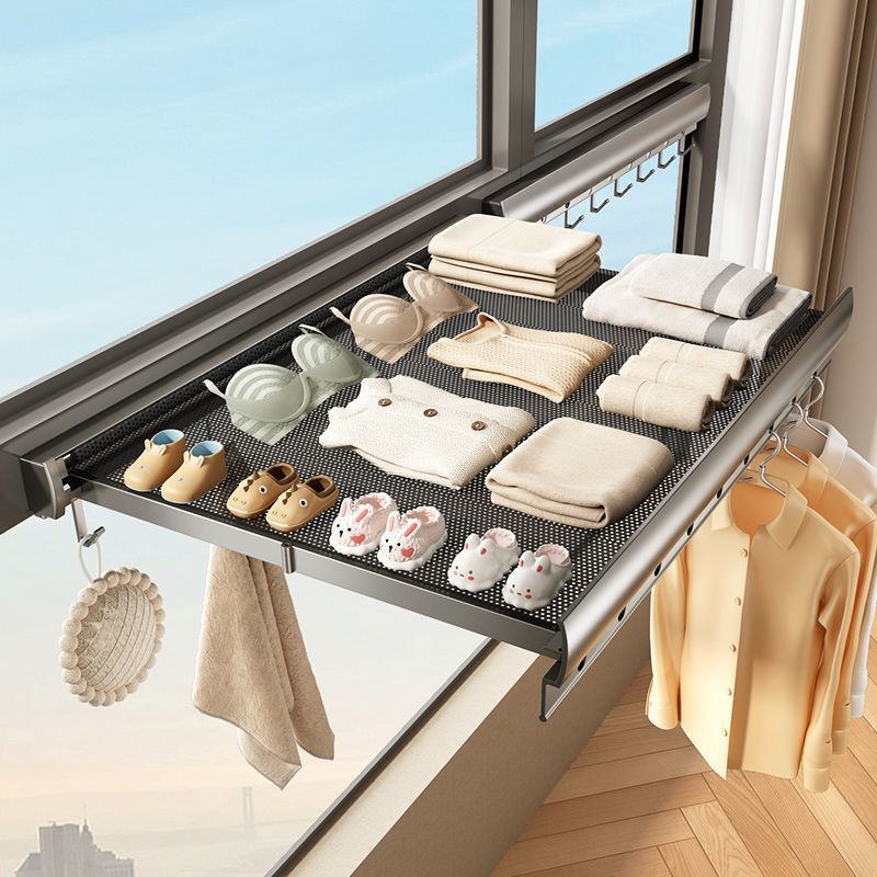YTV balcony invisible folding clothes drying rack shoe rack…