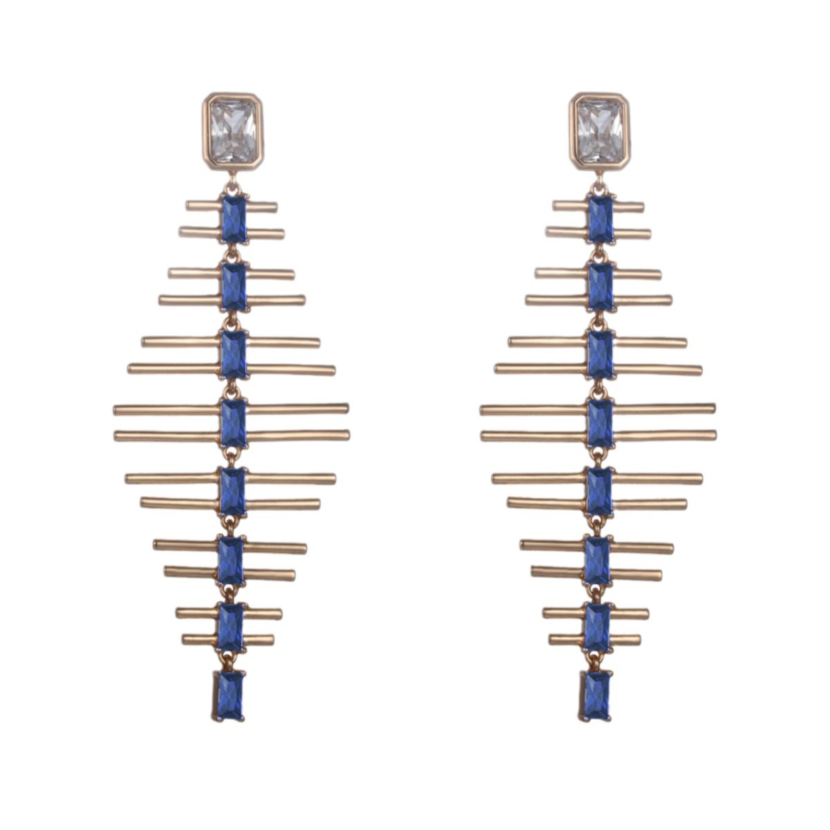 Joyas Xuping coloridas gemas artificiales personales pendientes de hueso de pez pendientes de lujo ligero de alto nivel de Europa y América nicho joyas de orejas para mujeres