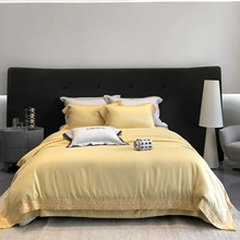 秋冬轻奢简约澳洲钻石级水羊绒四件套高级感蕾丝花边超柔保暖床品