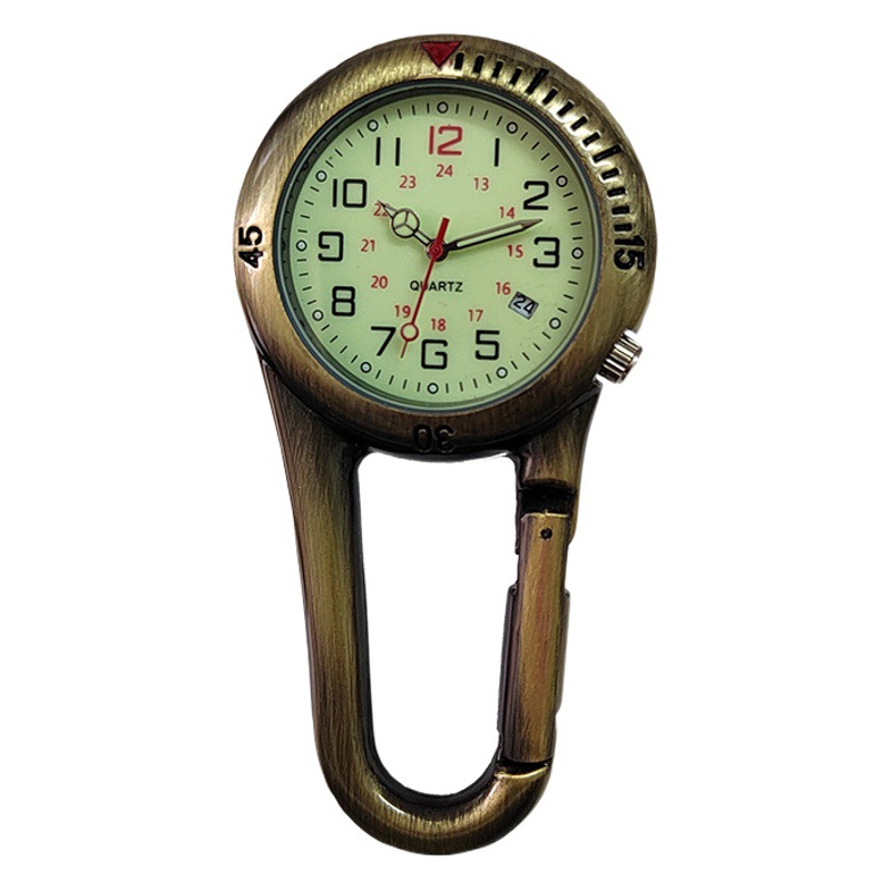 Calendario reloj mosquetón antiguo color mochila colgante reloj luminoso reloj de bolsillo reloj de cintura anciano reloj de enfermera estudiante reloj de tiempo