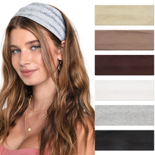 欧美复古针织运动发带女洗脸宽边束发带瑜伽运动跑步弹力吸汗头带