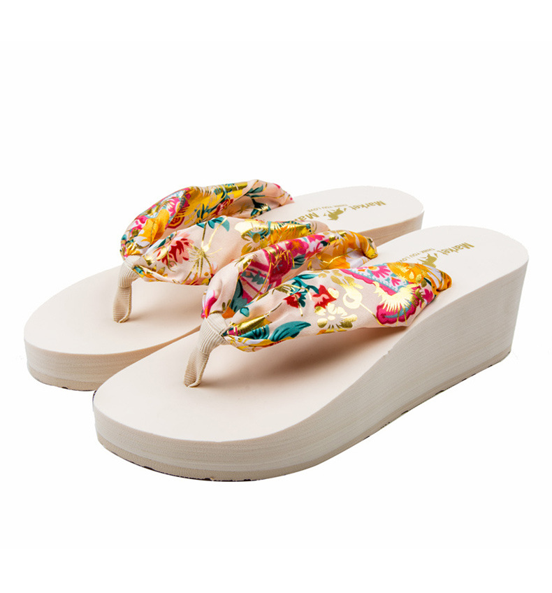 Women's Casual Floral Round Toe Flip Flops display picture 2