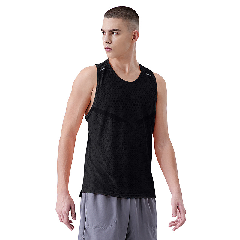 Chaleco de secado rápido para hombres entrenamiento deportivo fitness verano hielo seda secado rápido sudor-absorbente sin mangas ropa de baloncesto camiseta